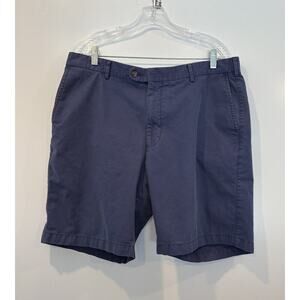 Peter Millar Blue Pima Cotton Flat Front Chino Shorts Mens Size 38 (1669) FLAWS‎